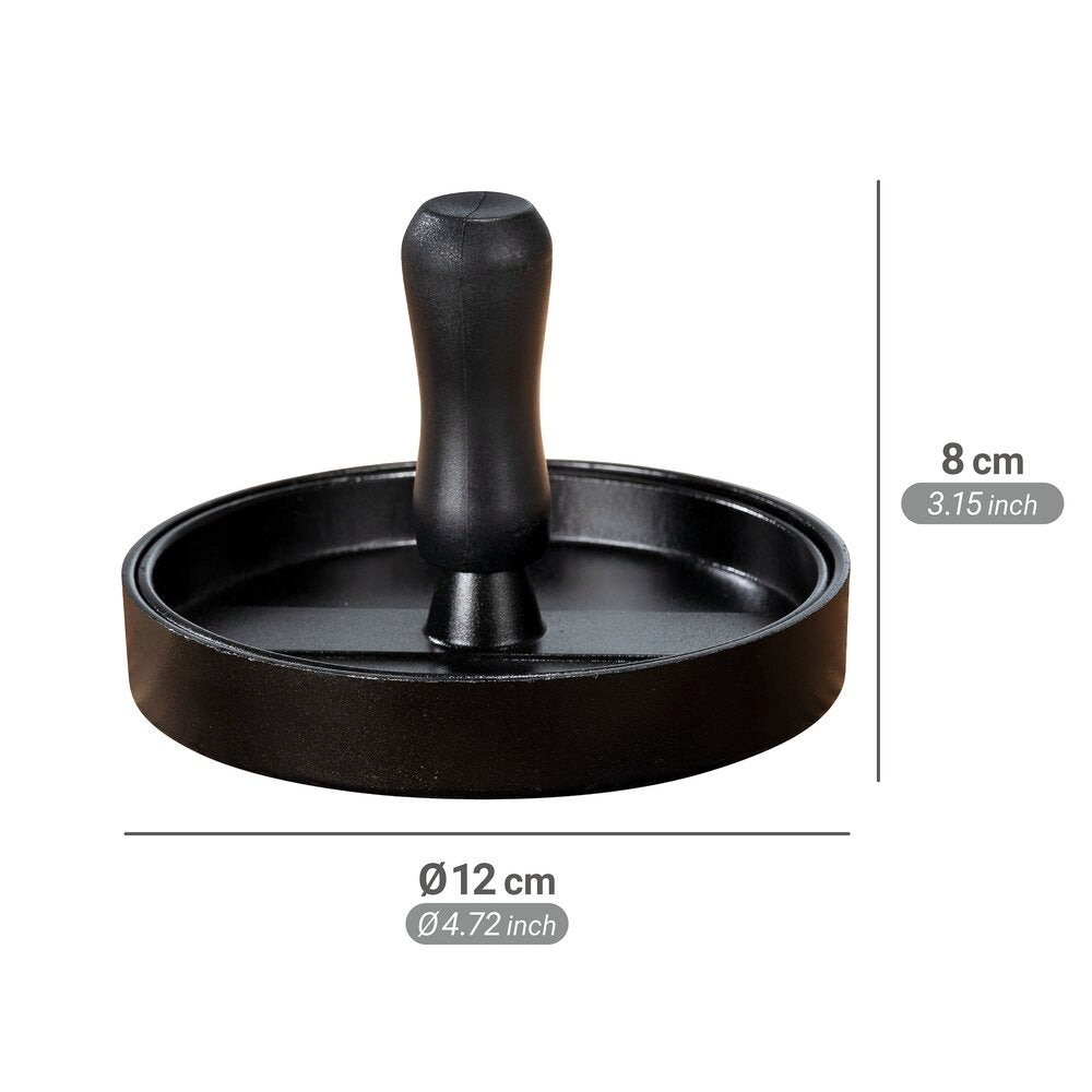Burgerpresse aluminium non-stick riflet svart - Wenko montert