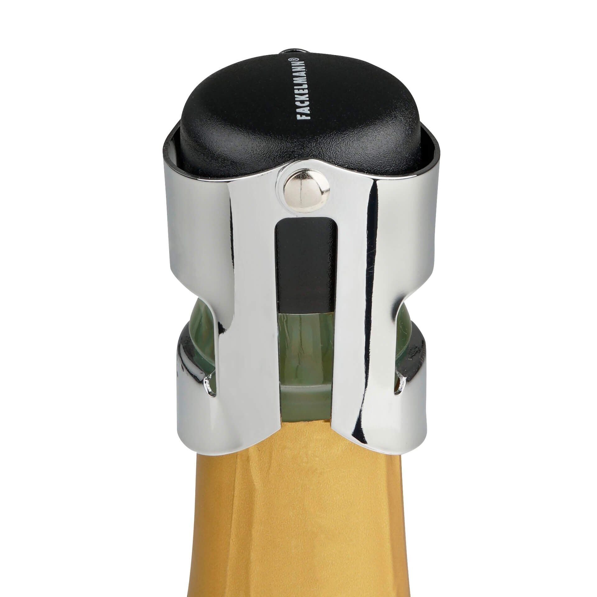 Champagnekork flaskestopper visning av krommet metall