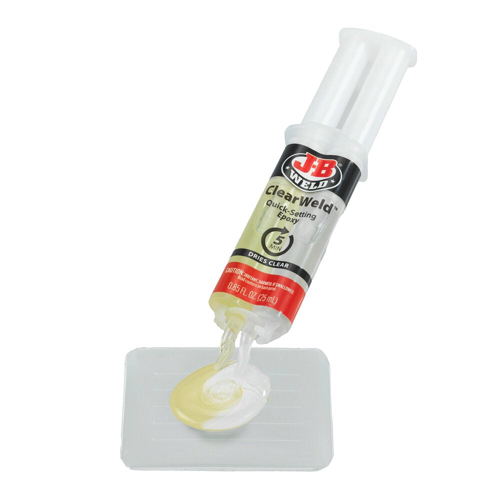 ClearWeld 2-komponent lim transparent uten limspor - JB Weld bakside