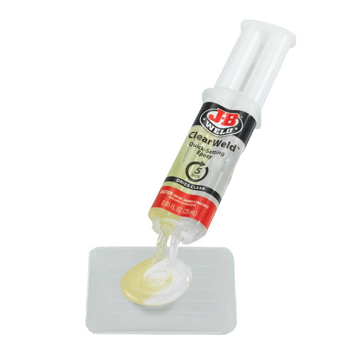 ClearWeld 2-komponent lim transparent uten limspor - JB Weld bakside