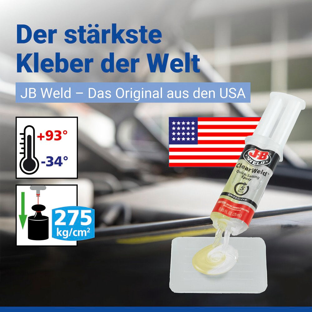 ClearWeld 2-komponent lim transparent uten limspor - JB Weld nærbilde 2