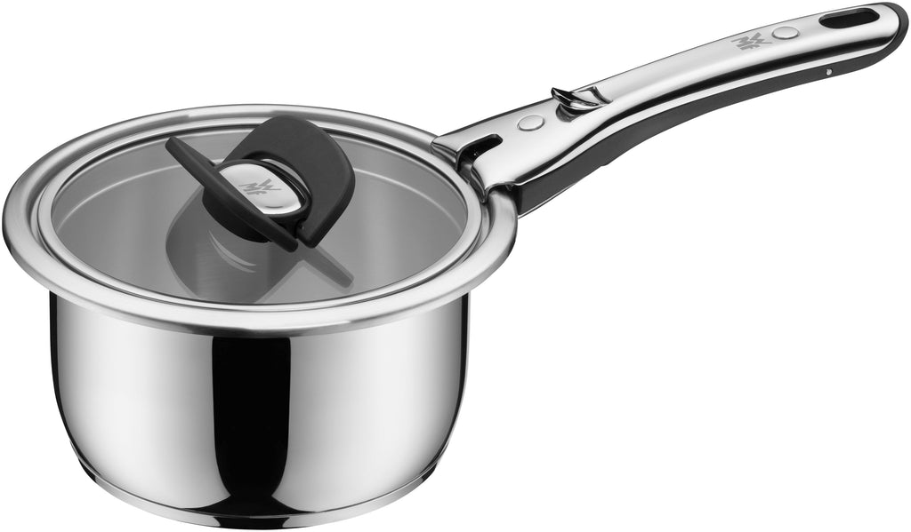 Detalj av avtakbart håndtak på Click&Serve kjele 16 cm rustfritt stål 1,9 L