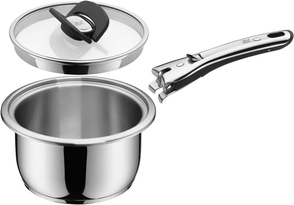 Click&Serve kjele 16 cm rustfritt stål 1,9 L med glasslokk