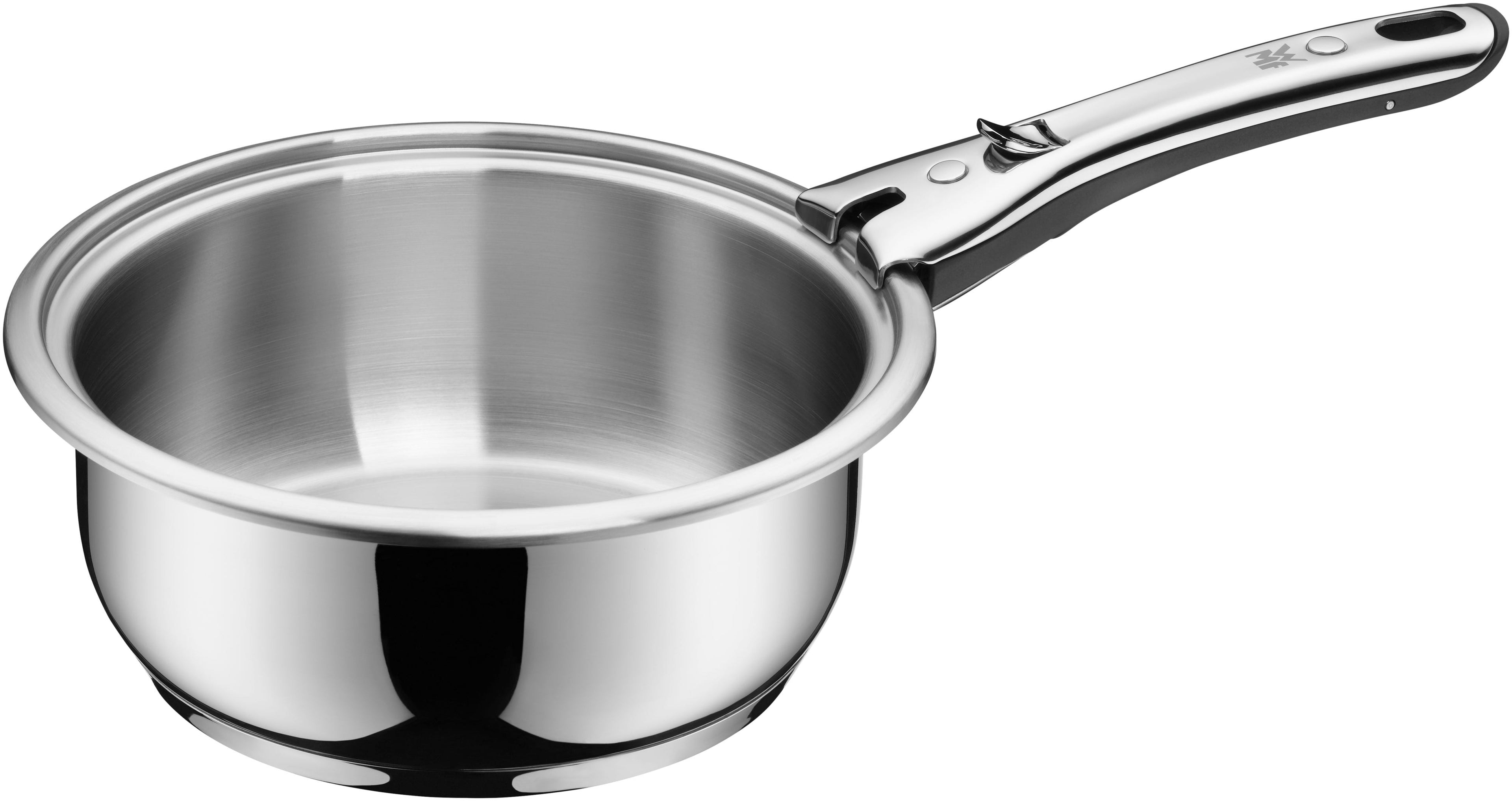 Click&Serve lav gryte 20 cm rustfritt stål montert med håndtak