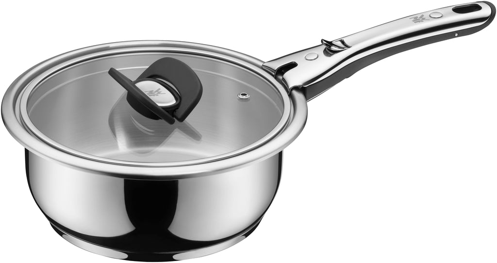Oversikt over Click&Serve lav gryte 20 cm rustfritt stål og tilbehør