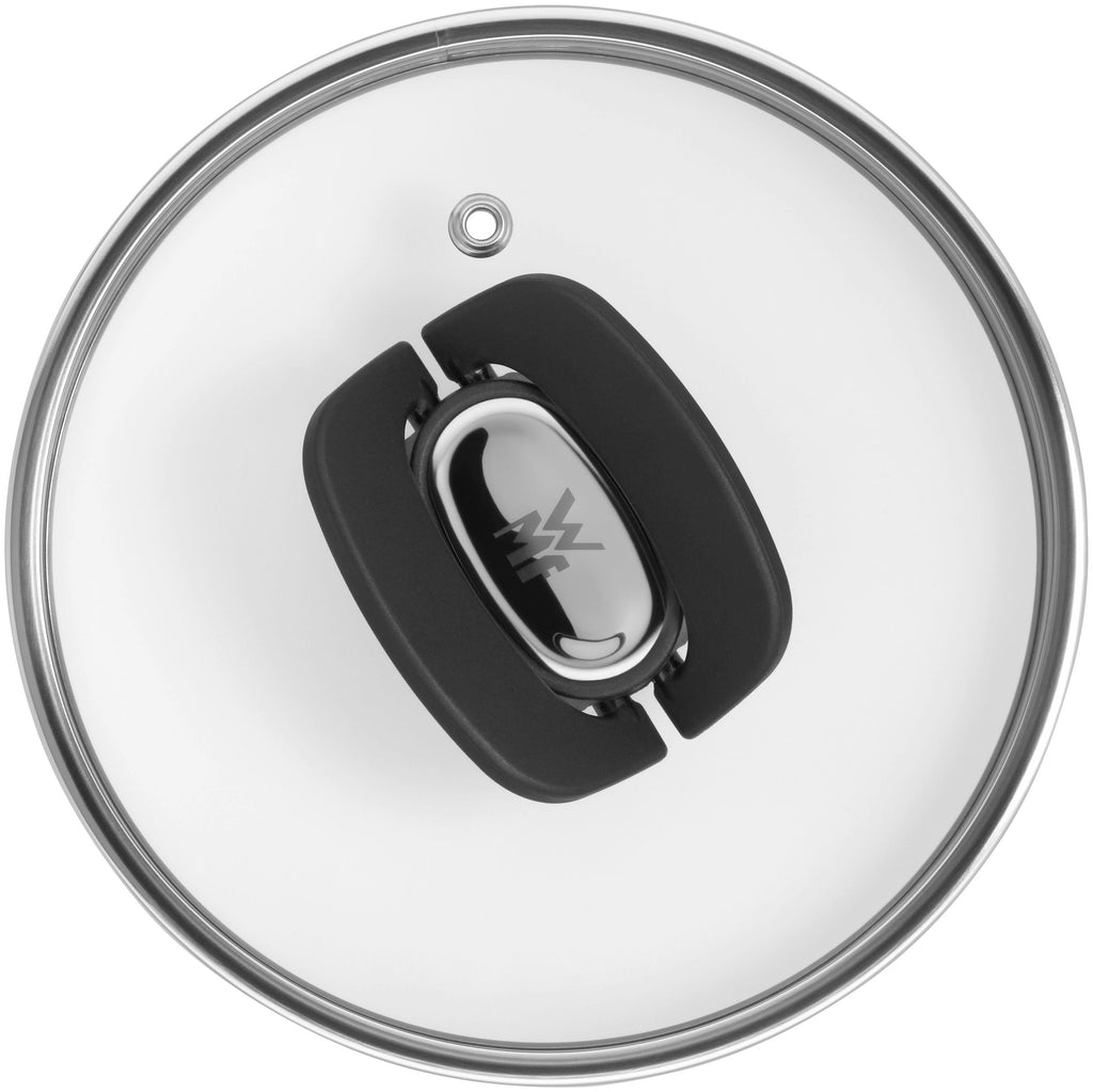 Click&Serve glasslokk 16 cm med bakelitthåndtak nærbilde av håndtak