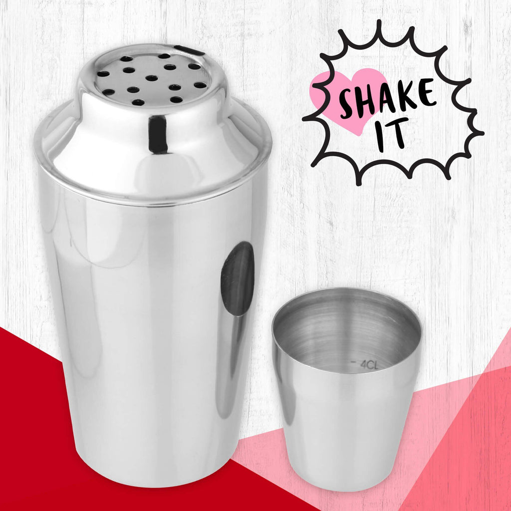 Cocktailshaker rustfritt stål 400 ml med målemerker detalj