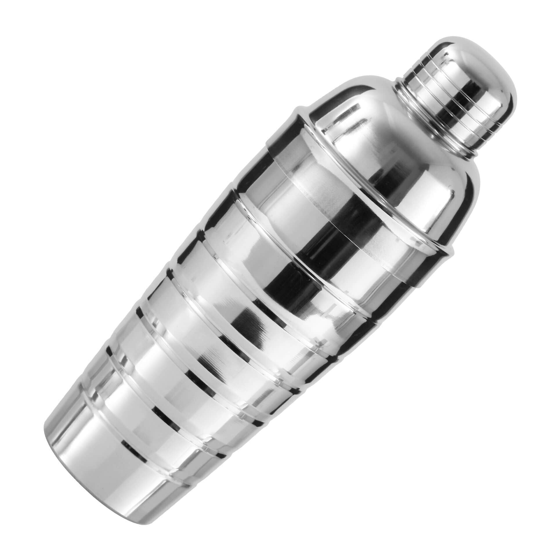 Cocktailshaker rustfritt stål 750 ml Ø8,5 cm med sil forfra