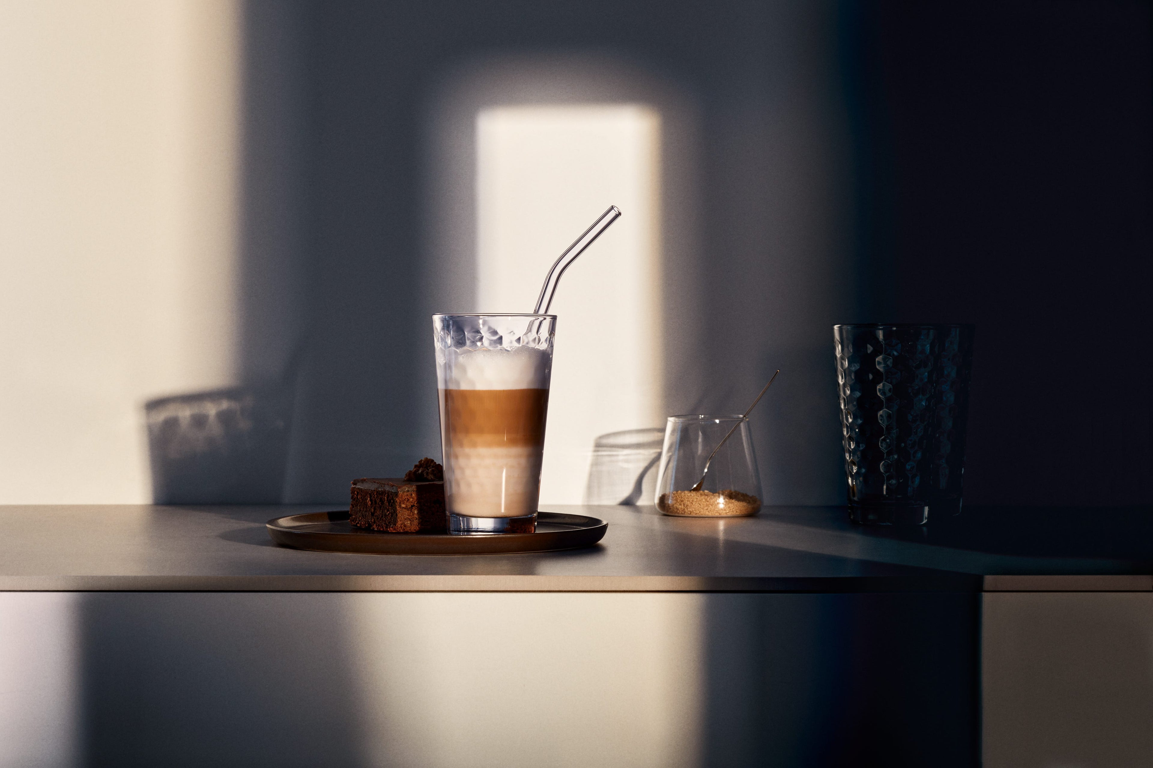 CoffeeTime latte macchiato-glass 4 stk varmebestandig nærbilde av mønster