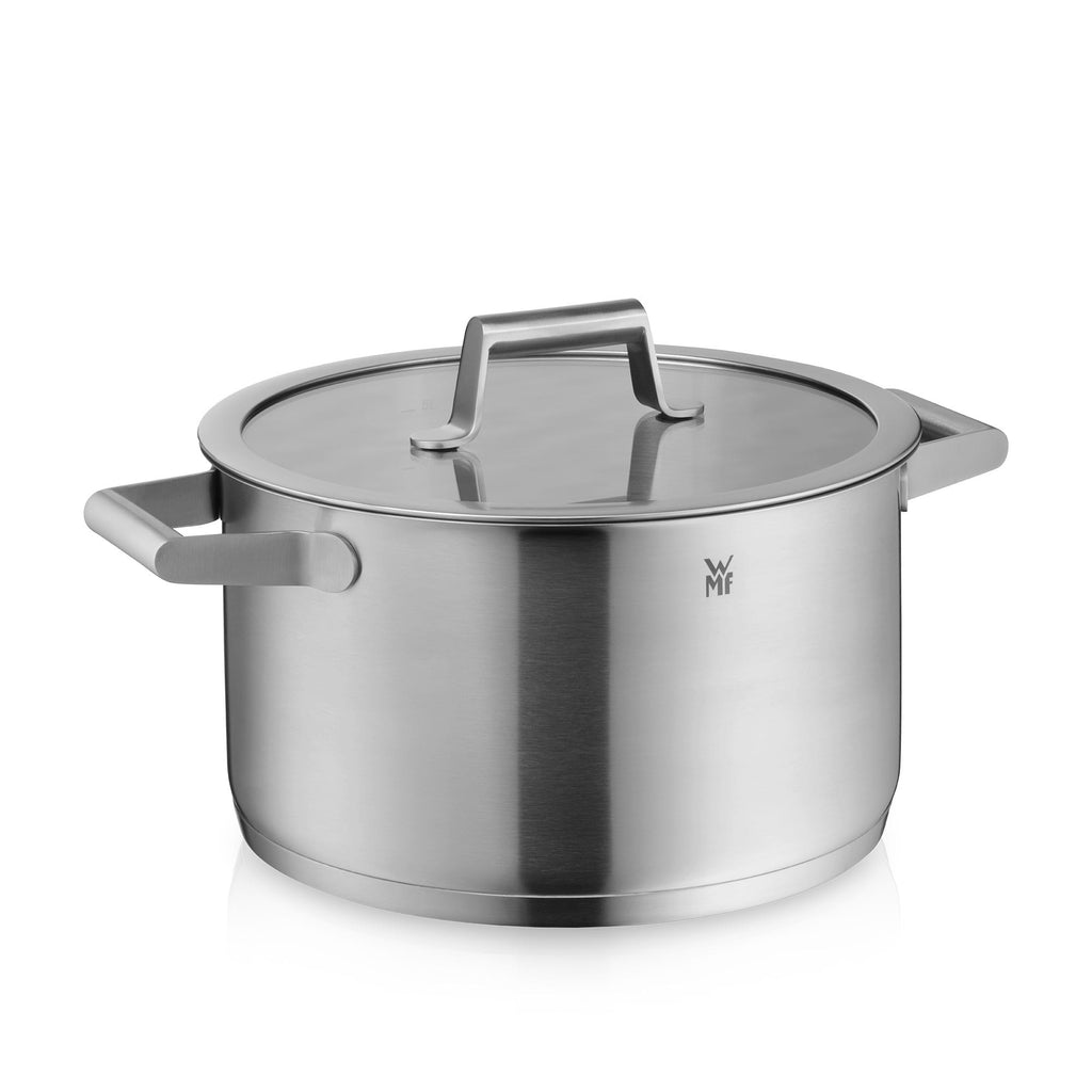 Comfort Line kjele med lokk 24 cm rustfritt stål 5,7 L induksjon forfra
