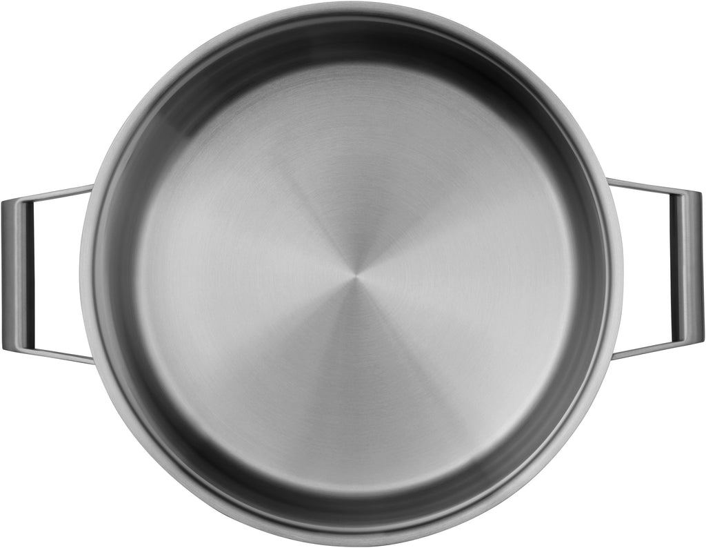 Comfort Line kjele med lokk 24 cm rustfritt stål 5,7 L induksjon nærbilde glasslokk
