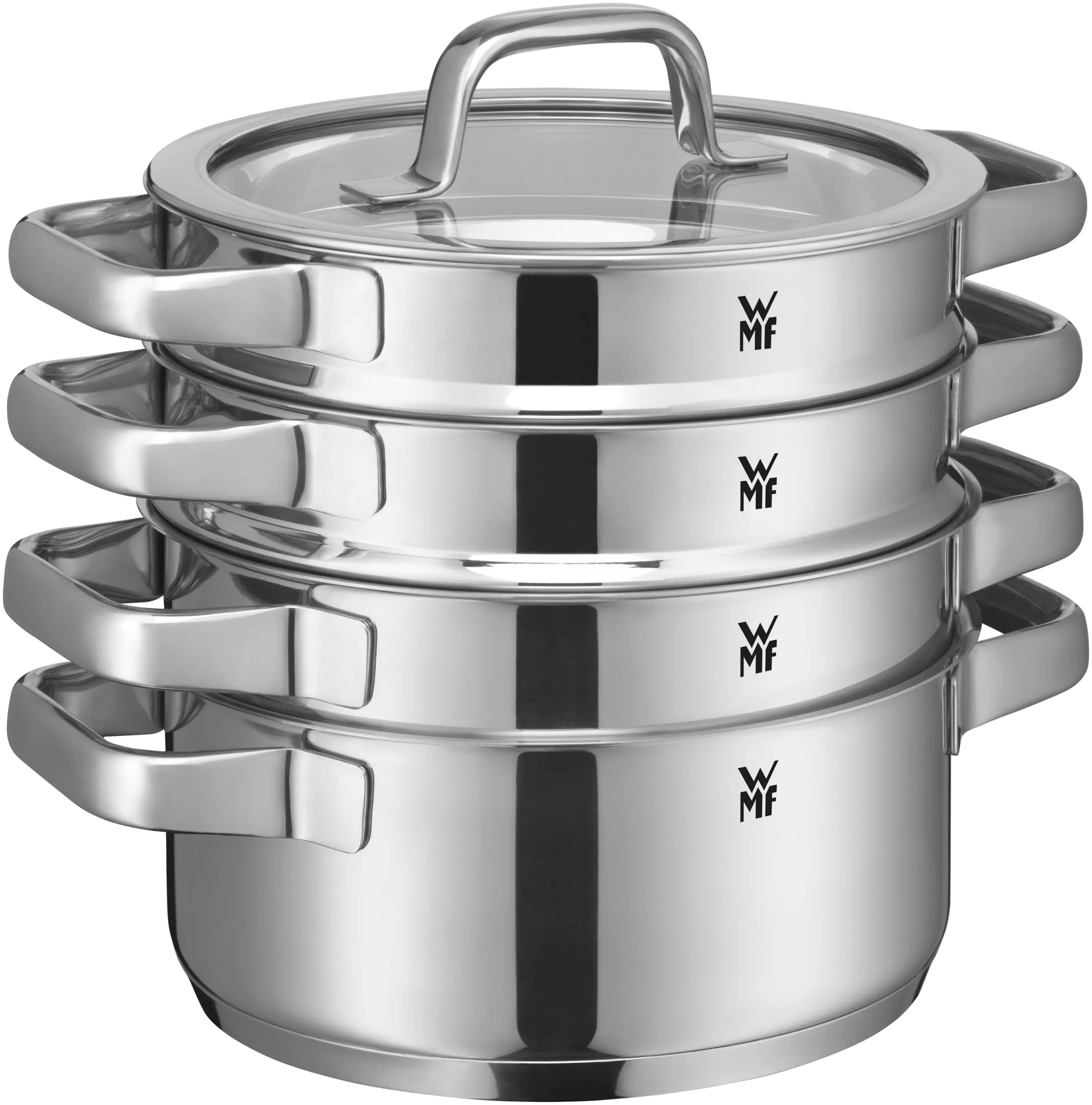 Compact Cuisine grytesett 4-delt rustfritt stål induksjon forfra