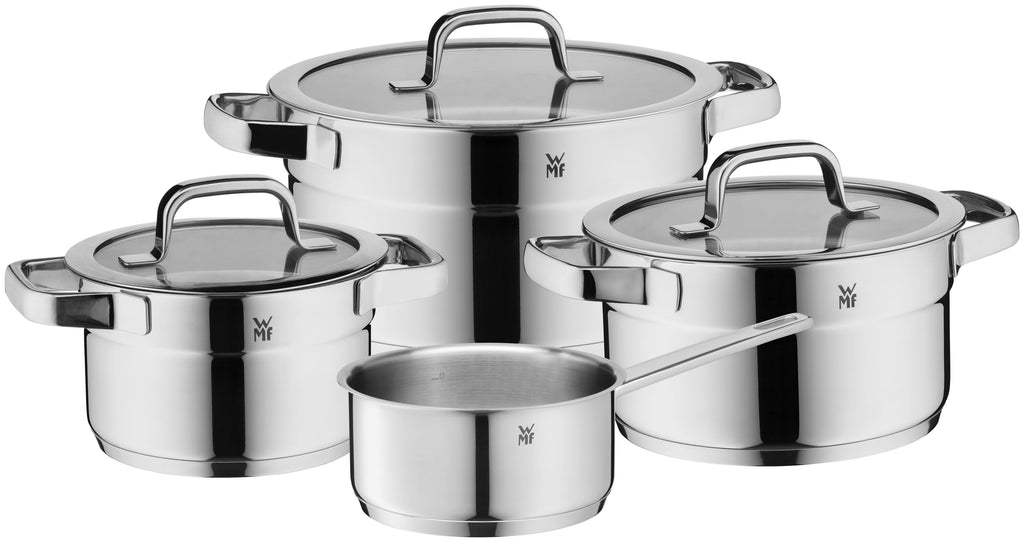 Compact Cuisine grytesett 4-delt rustfritt stål forfra