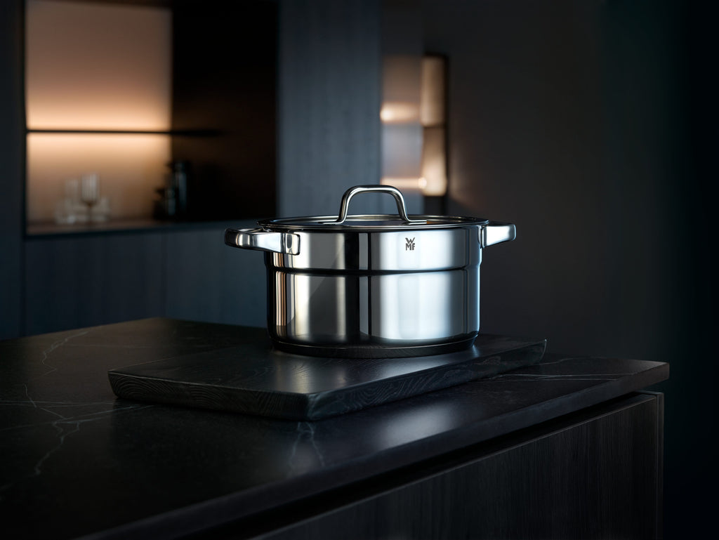 Compact Cuisine grytesett 4-delt rustfritt stål med innhold