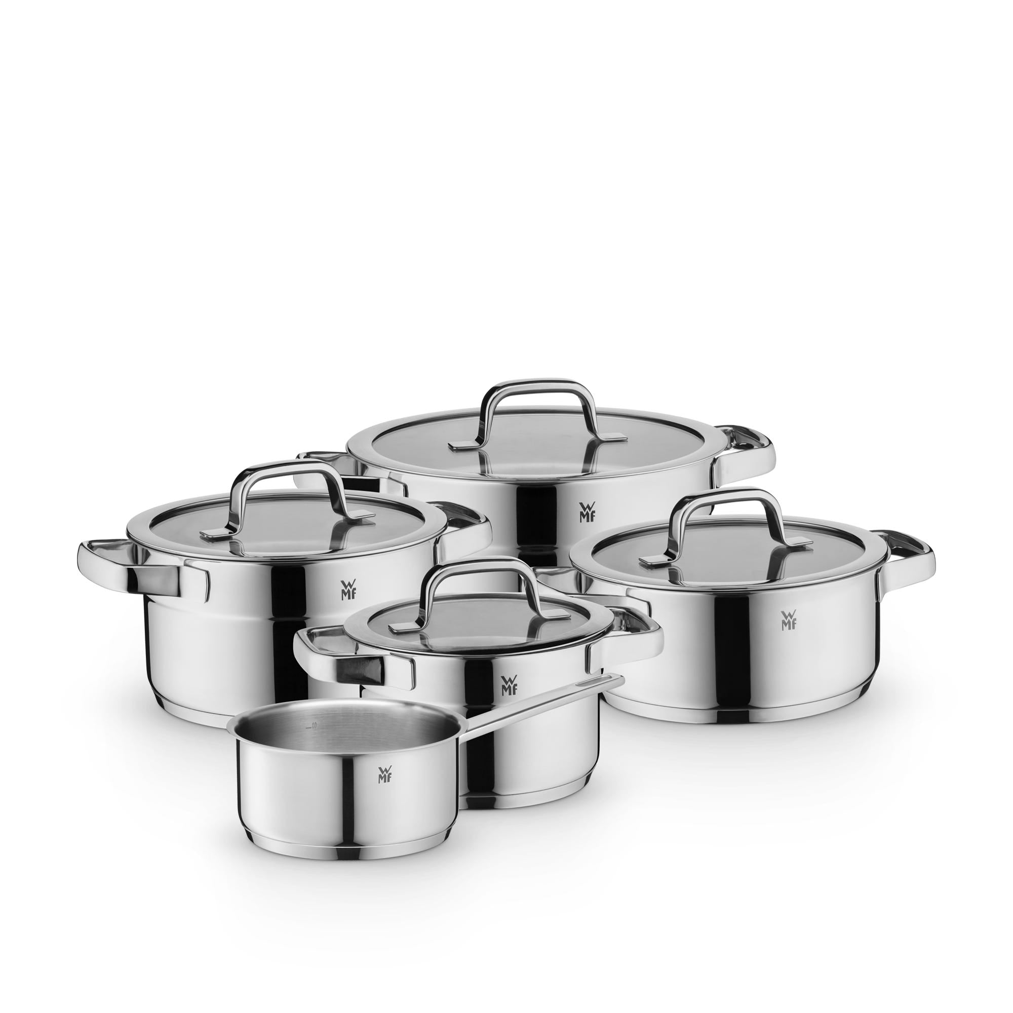 Compact Cuisine grytesett 5-delt rustfritt stål induksjon - WMF forfra
