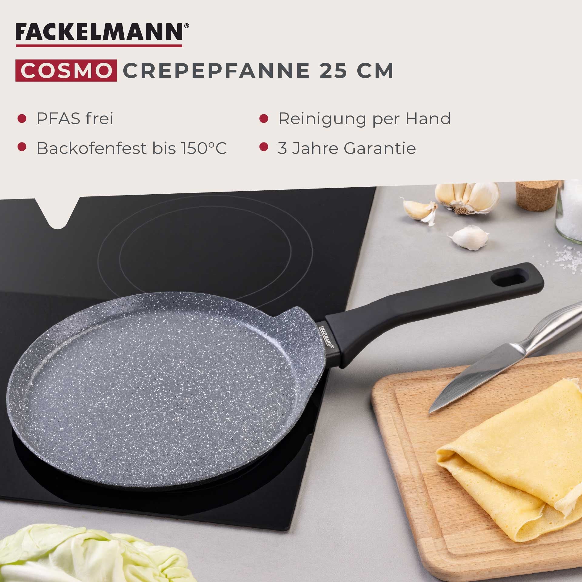 Crêpepanne keramikk non-stick Ø25 cm Cosmo - Fackelmann håndtak detalj