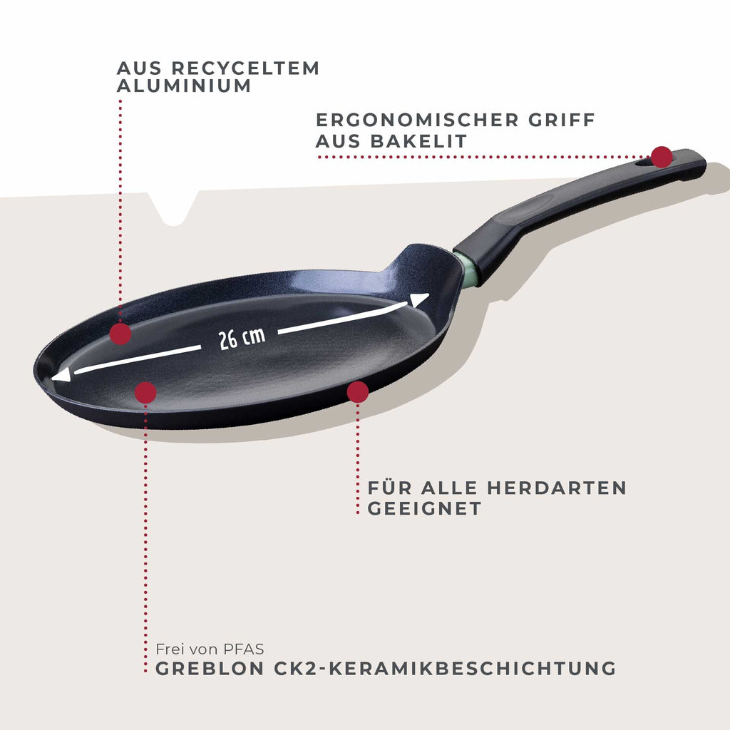 Crêpepanne keramikk non-stick Ø26 cm Brandao - Fackelmann nærbilde av håndtak