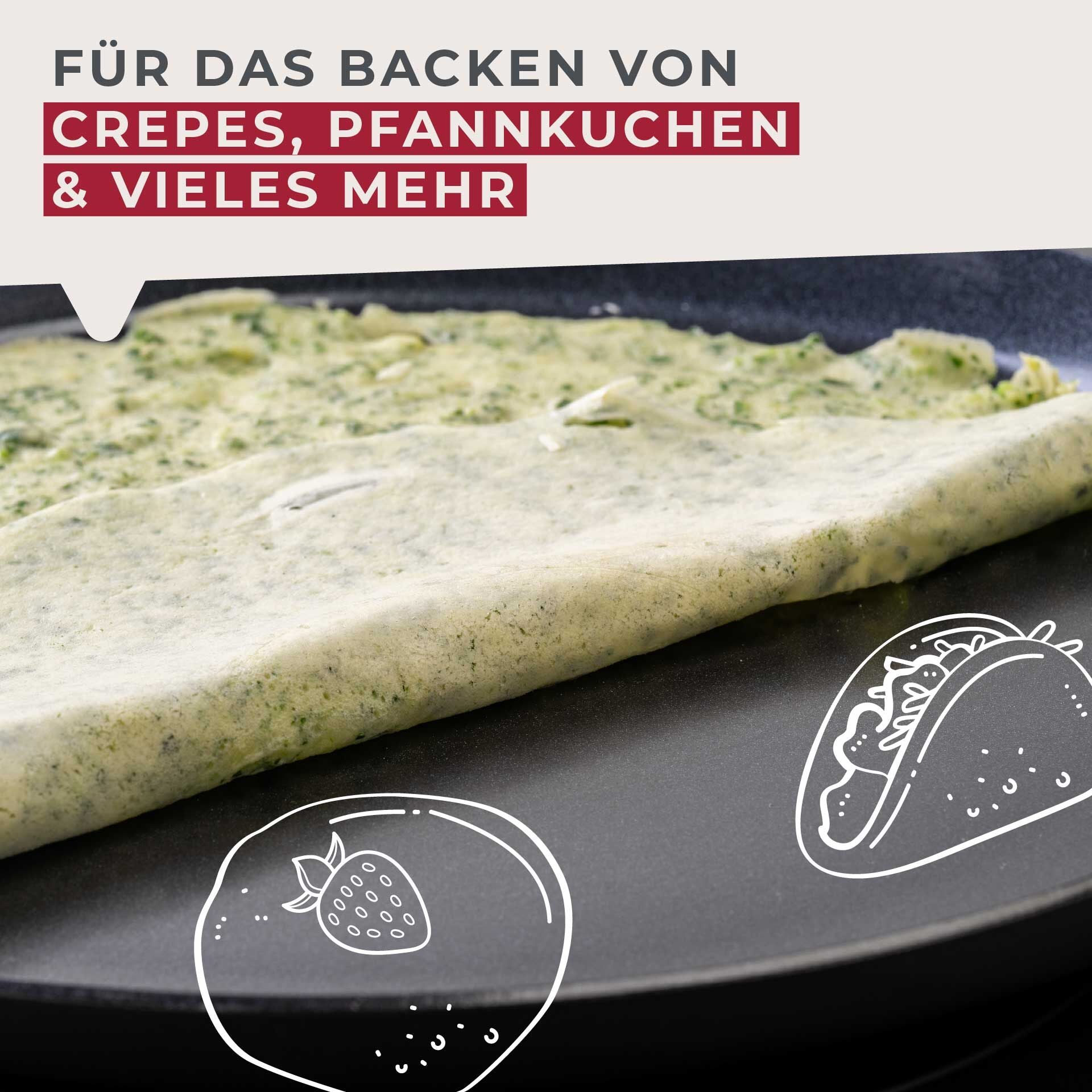 Crêpepanne keramikk non-stick Ø26 cm Brandao - Fackelmann montert på kokeplate