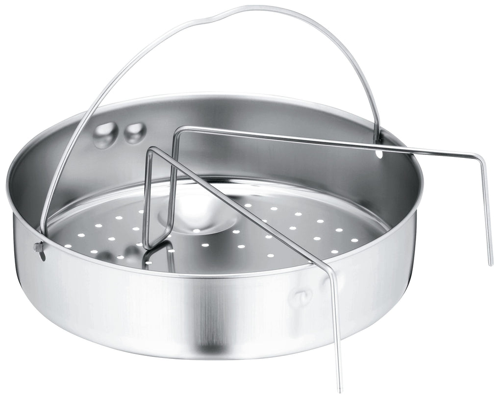 Dampinnsats med håndtak og underlag for trykkokere 22 cm - WMF forfra
