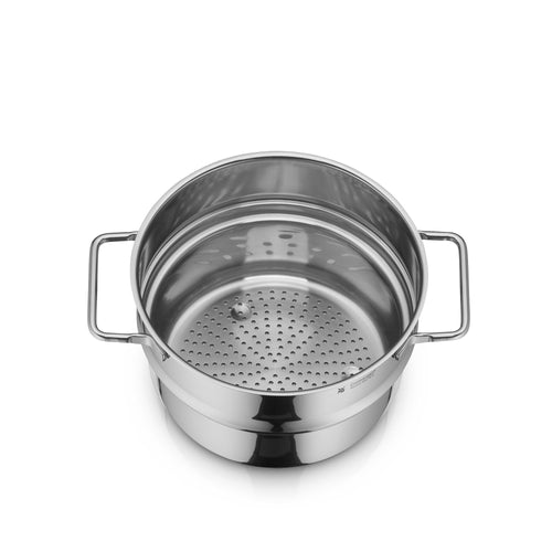 Dampinnsats rustfritt stål 20 cm 2,0 L ovnskompatibel forfra