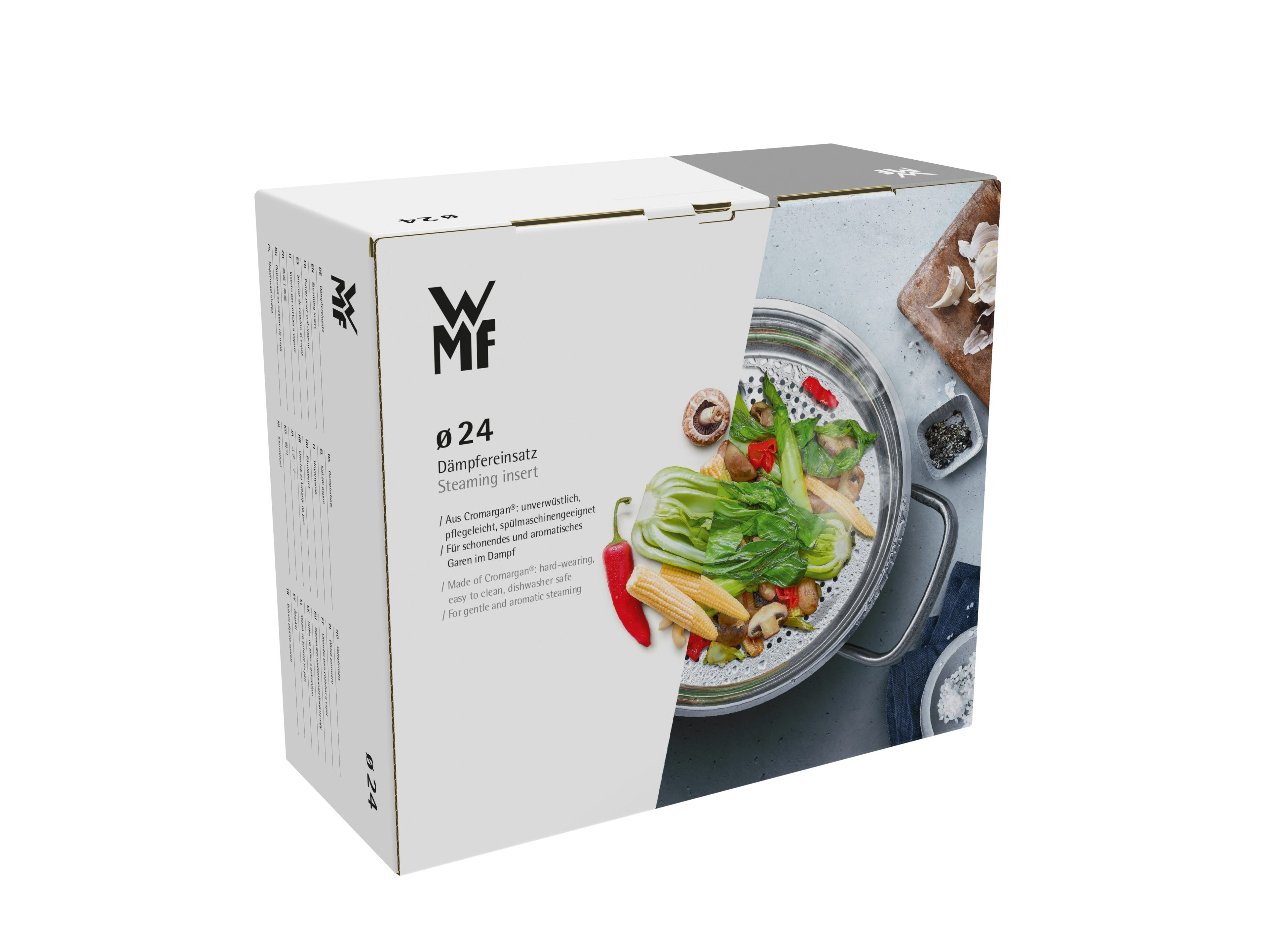 Nærbilde av håndtak på Dampinnsats rustfritt stål 24 cm Compact Cuisine