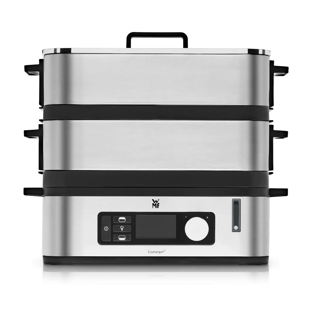 Dampkoker 900W med 2 dampkamre digital timer - WMF KUCHENminis forfra
