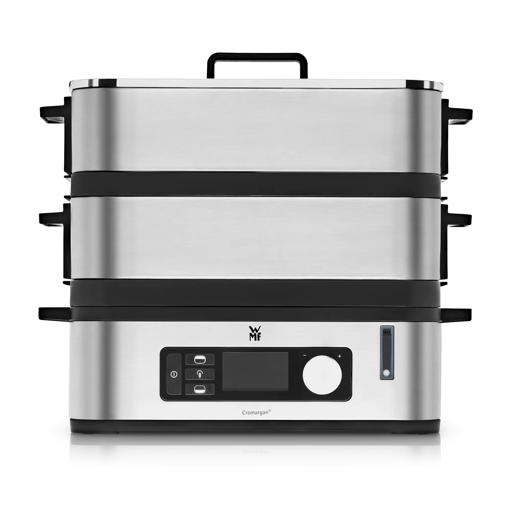Dampkoker 900W med 2 dampkamre digital timer - WMF KUCHENminis forfra
