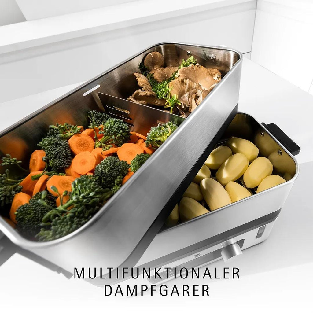 Nærbilde av kontrollpanel på Dampkoker 900W med 2 dampkamre digital timer - WMF KUCHENminis