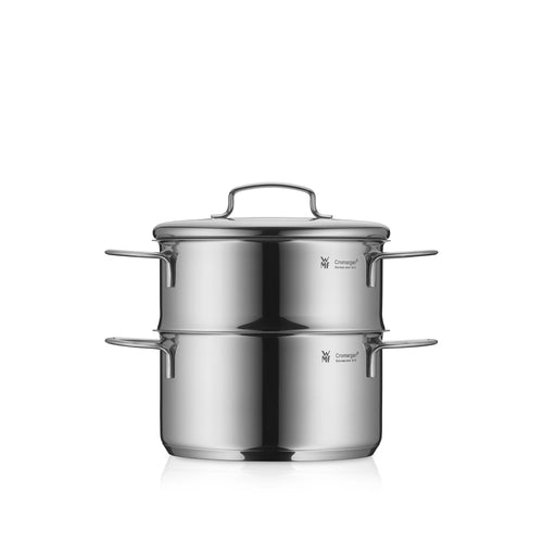 Dampkoker mini 16 cm rustfritt stål 1,5 L med lokk - WMF forfra