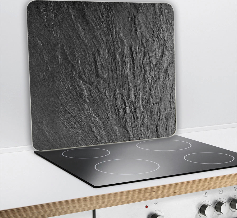 Dekkeplate glass skiferdesign svart for komfyrtopp - Wenko sett fra siden