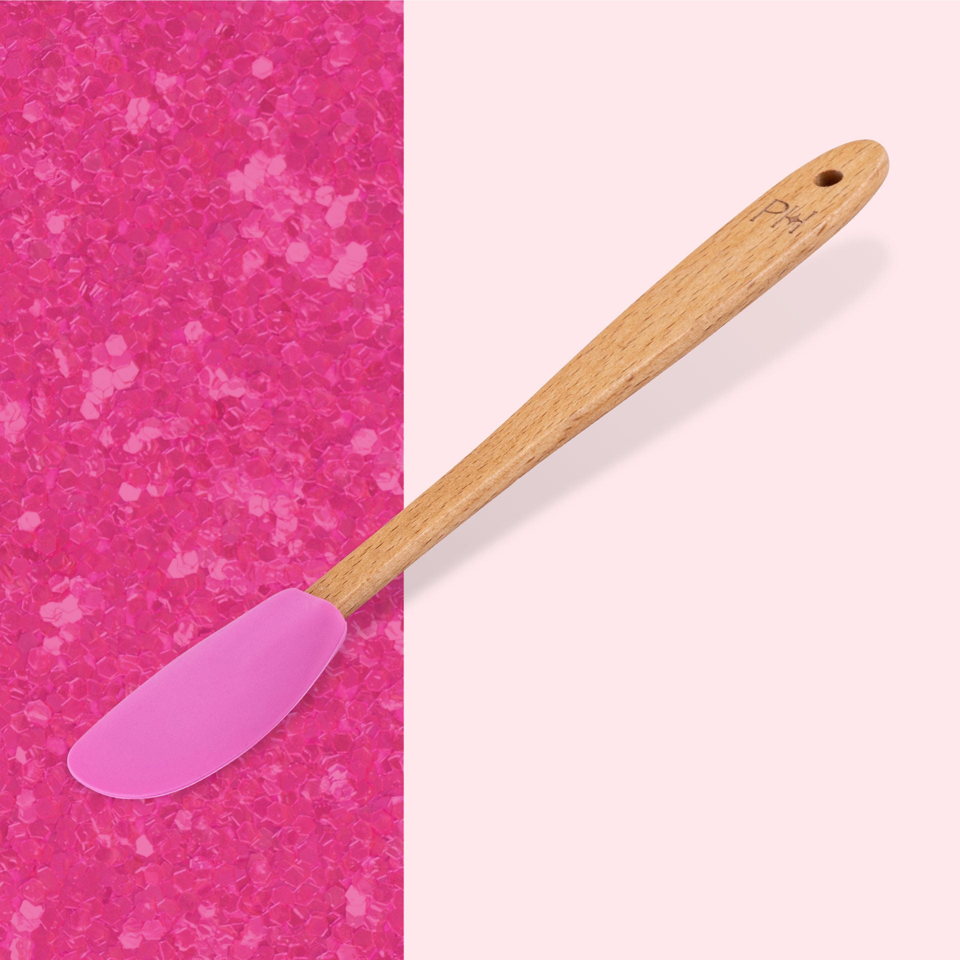 Detaljbilde av deigskraper mini 20 cm silikon og bøketre rosa - Paris Hilton