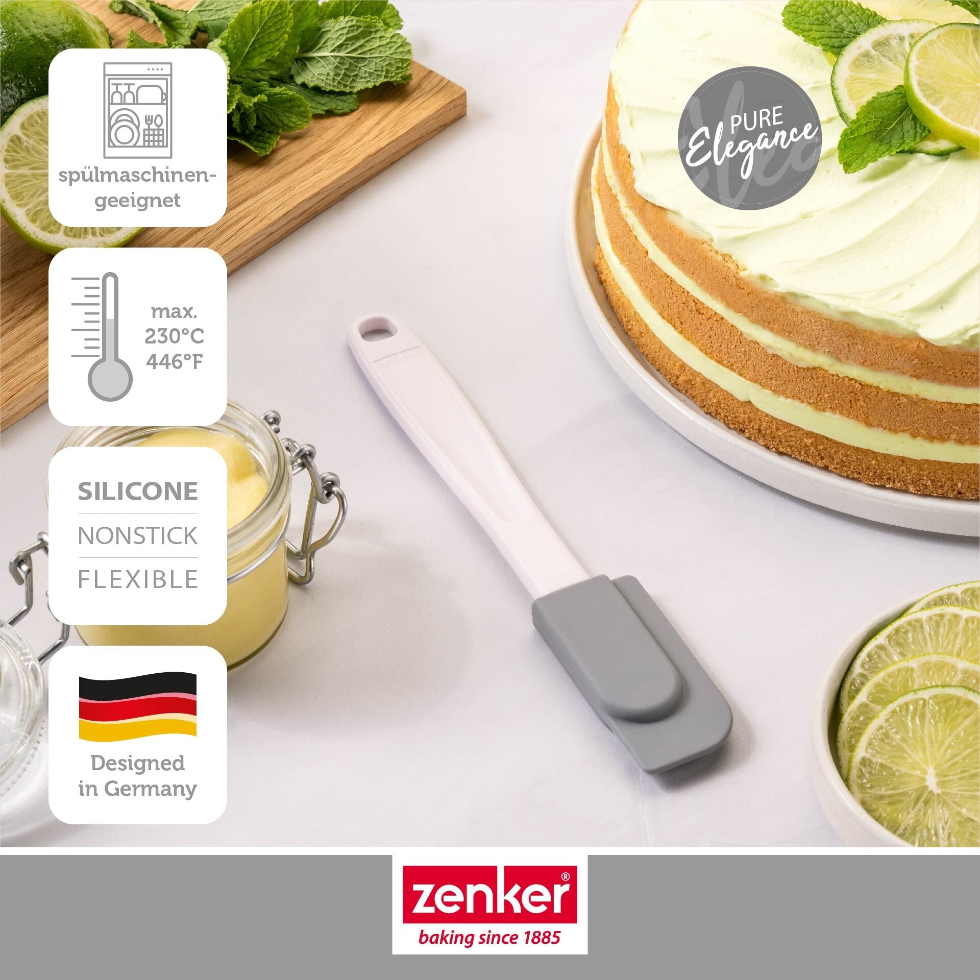 Detalj av silikonspiss på Deigskraper silikon Pure Elegance 27 cm - Zenker