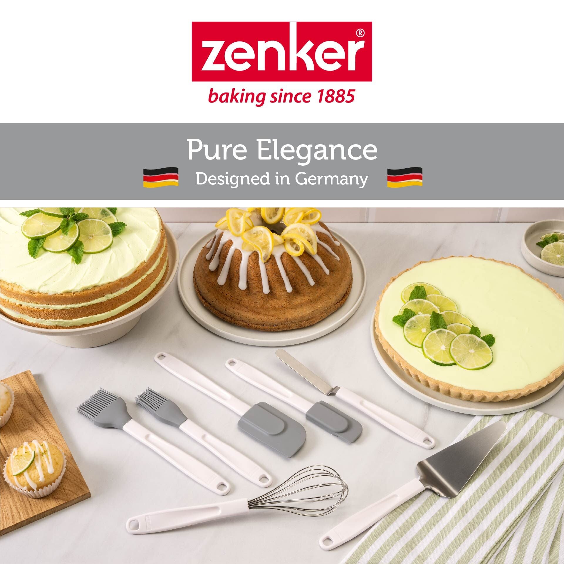 Deigskraper silikon Pure Elegance 27 cm - Zenker sammen med bakeutstyr