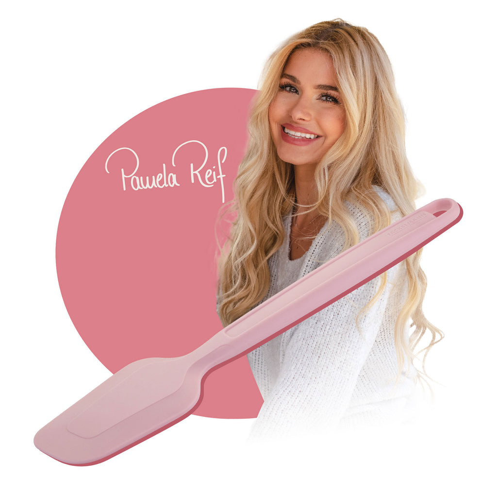 Detaljbilde av deigskraper silikon rosa 28 cm Pamela Reif