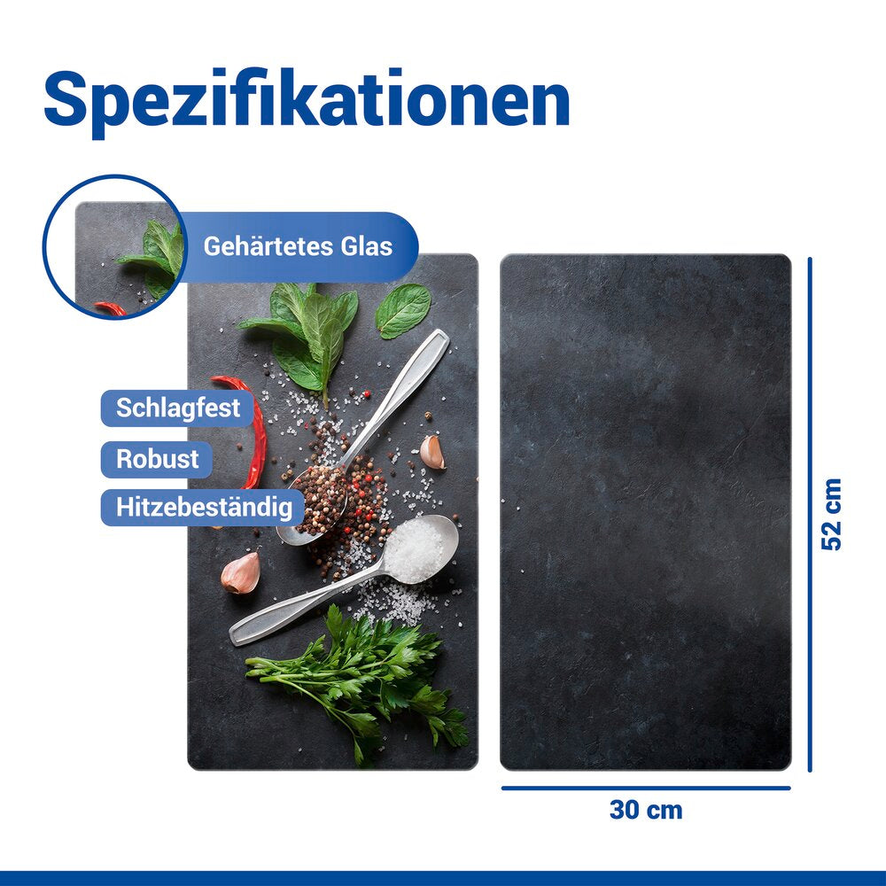Oversikt av Dekkeplate glass basilikum 2-delt sett for platetopp