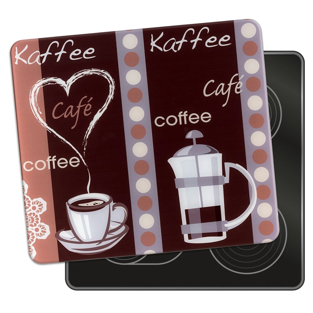 Dekkeplate glass kaffe-motiv for komfyrtopp og skjærefjøl - Wenko