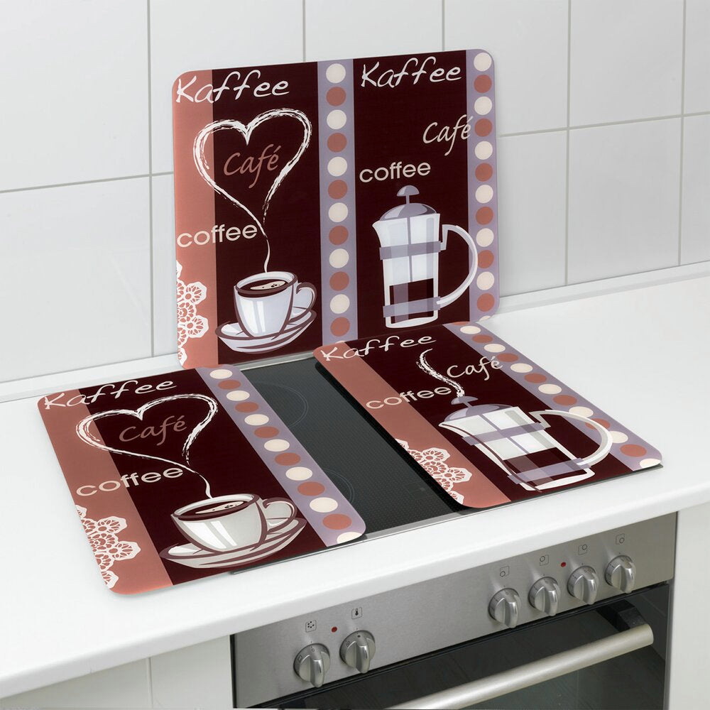 Dekkeplate glass kaffe-motiv for komfyrtopp og skjærefjøl - Wenko