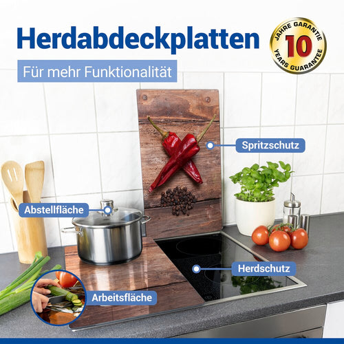 Dekkeplate glass for komfyrtopp 2-delt sett pepperdesign - Allstar bakside