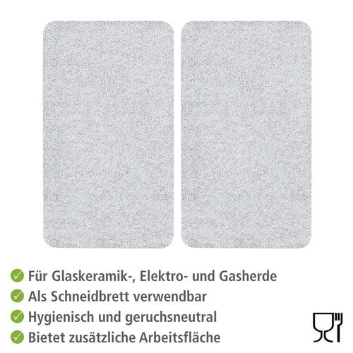 Dekkeplate glass transparent 2-delt sett for komfyrtopp - Wenko bakside