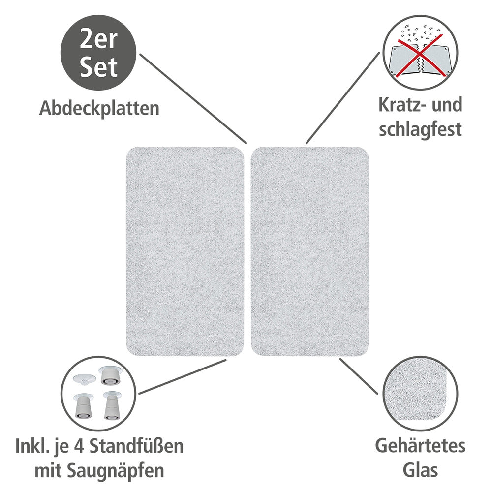Detalj av Dekkeplate glass transparent 2-delt sett for komfyrtopp - Wenko