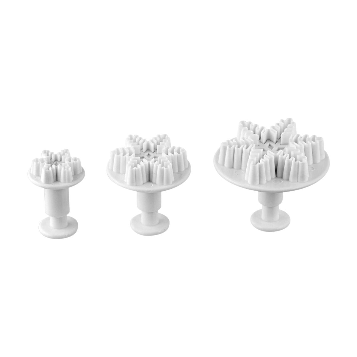 Dekorutstikkere snøfnugg for fondant 3-delt - Dr. Oetker forfra