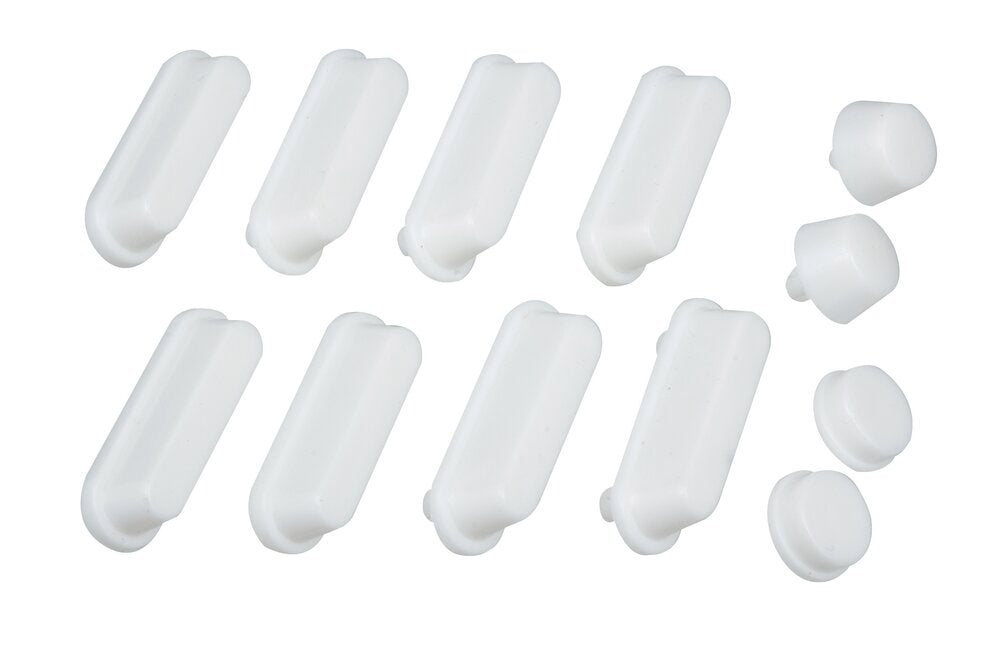 Dempestopper for toalettsete hvit plast 4 stk WENKO forfra