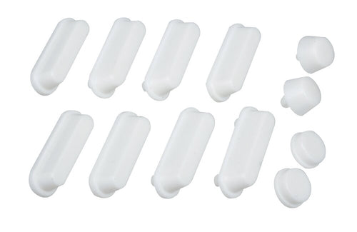 Dempestopper for toalettsete hvit plast 4 stk WENKO forfra