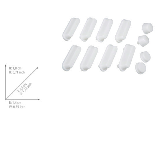 Dempestopper for toalettsete hvit plast 4 stk WENKO bakside
