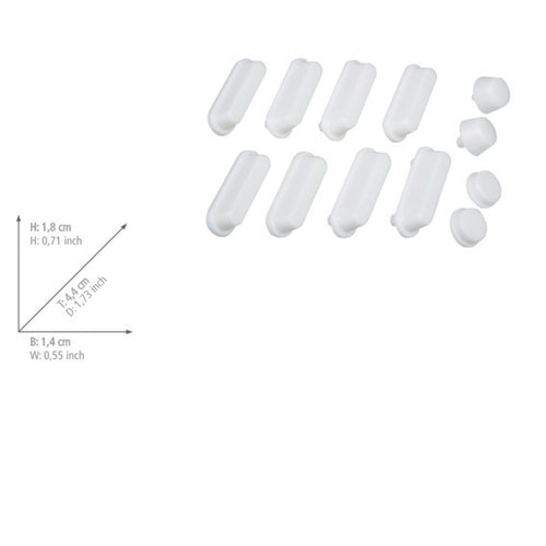 Dempestopper for toalettsete hvit plast 4 stk WENKO bakside