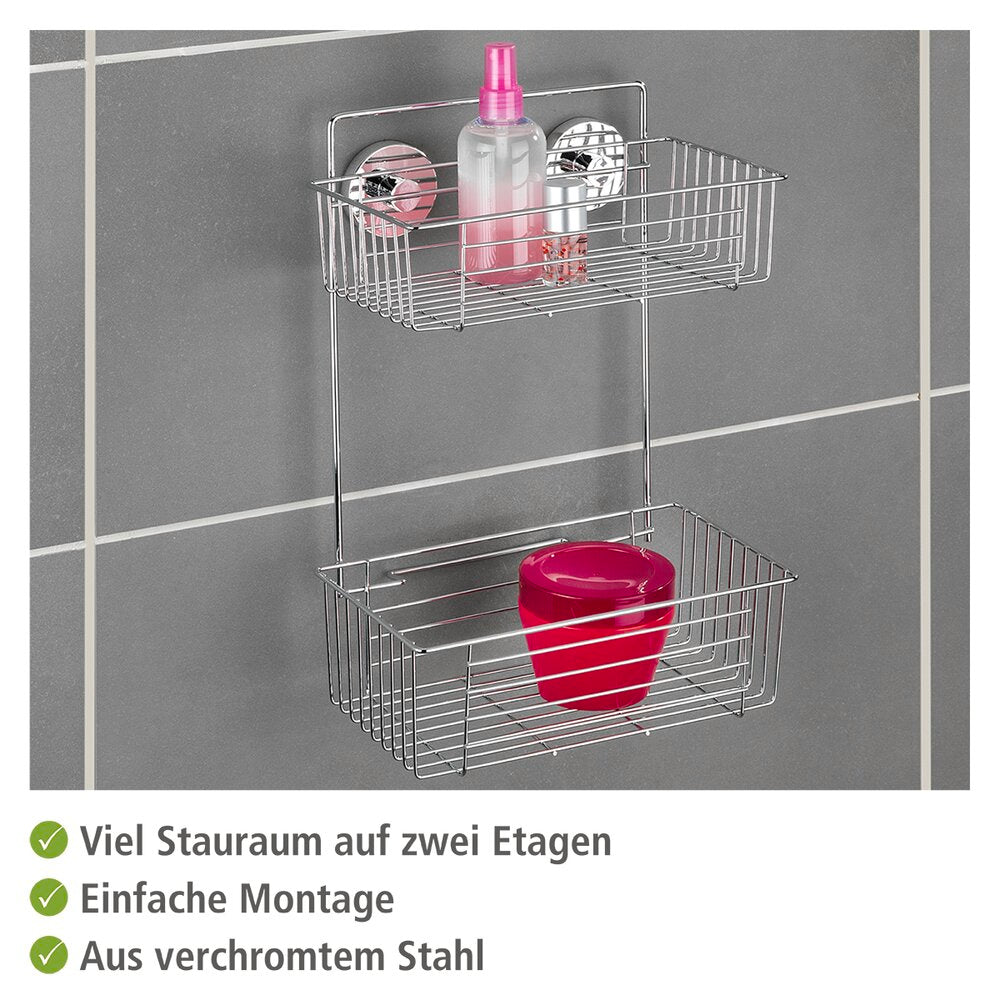 Detalj av vegghylle bad 2 etasjer Vacuum-Loc Bari metall