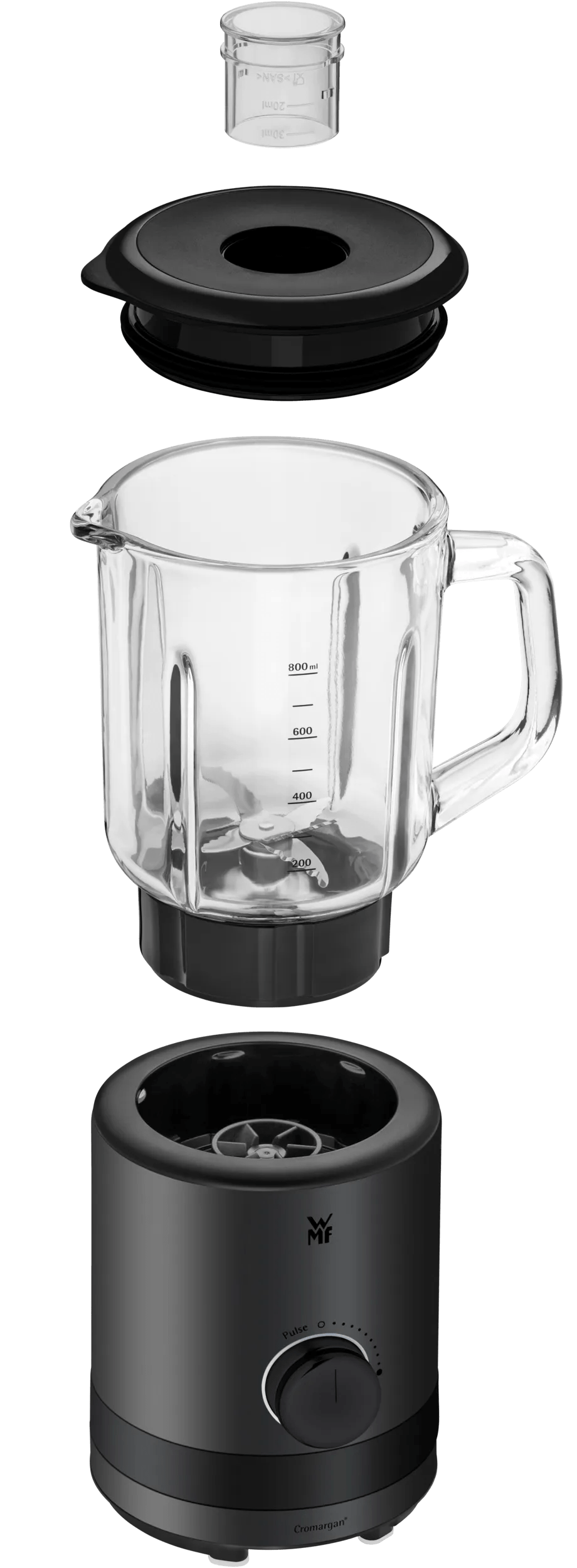 Detaljbilde av kniver Standmikser 0,8 L glass 400W svart WMF
