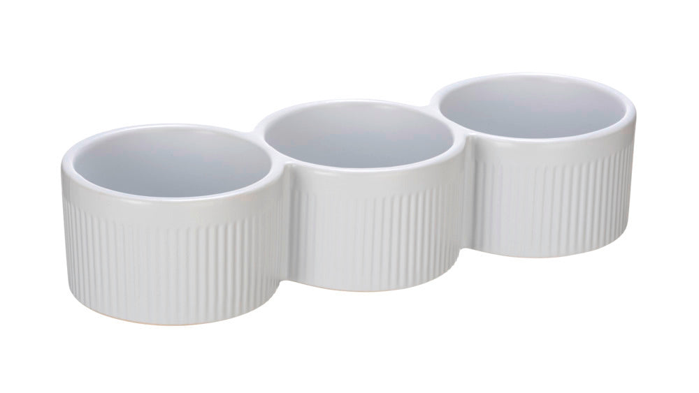 Dipskål keramikk hvit 3x150 ml 27x9,5 cm Schöner Wohnen forfra