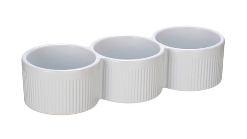 Dipskål keramikk hvit 3x150 ml 27x9,5 cm Schöner Wohnen forfra