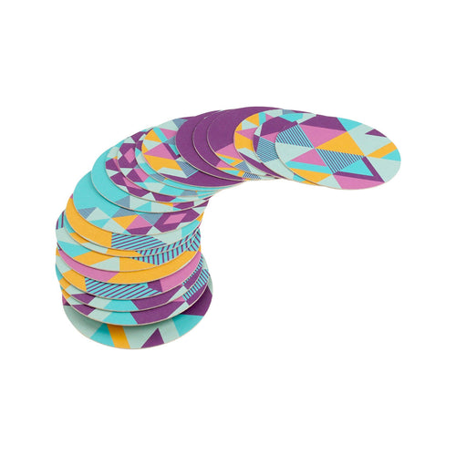 Drikkebrikker papp Ø10,7 cm 4 design 20 stk - Tasty forfra